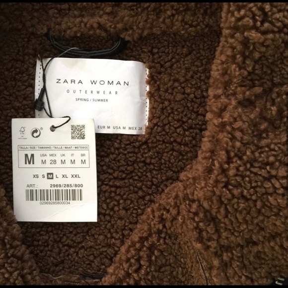 NWT ZARA TEXTURED BIKER JACKET W/Faux Sherpa Lining - Picture 6 of 9